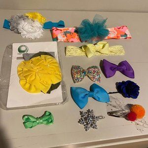 Lot of Baby Toddler Headbands Bows Clips